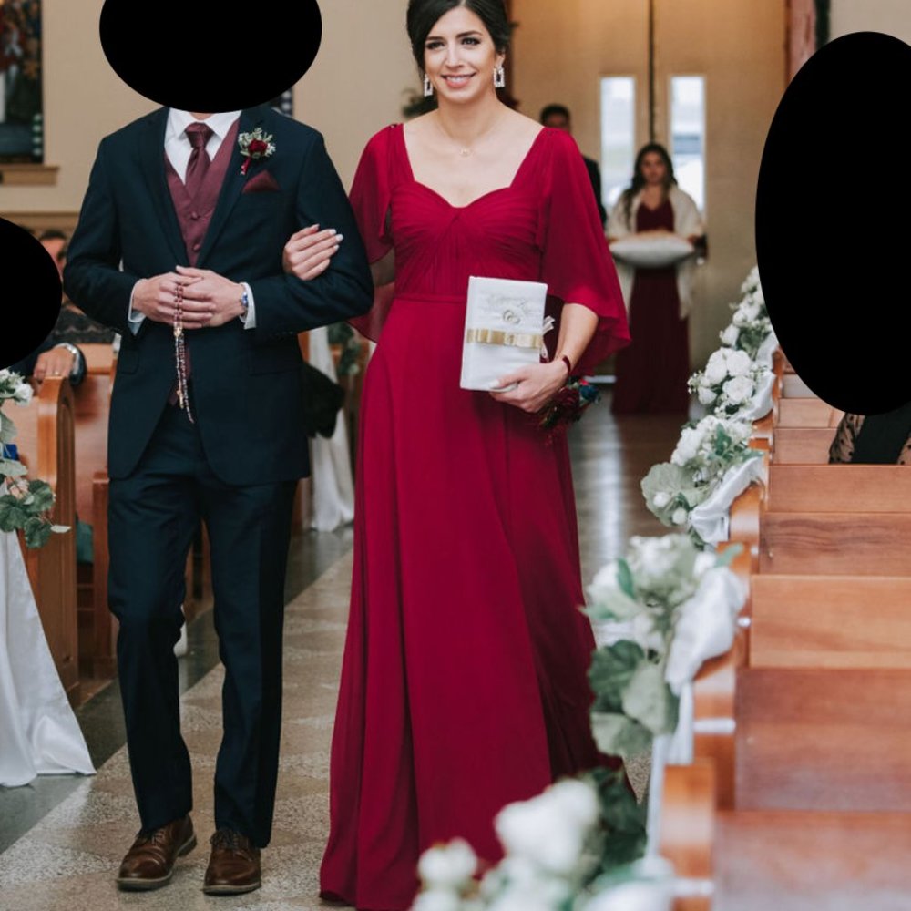 Azazie Adelina in Burgundy